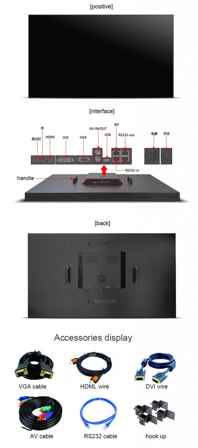 55インチはビデオ壁のコントローラーと表示を広告するための3x3 Lcdのビデオ壁を接続する狭い斜面をした